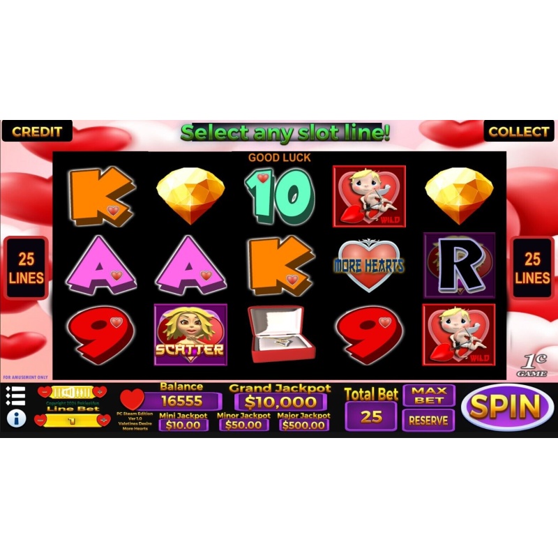 Valentine Desire More Hearts - Slots Pokies Arcade PC Digital Download - Win 10, 11