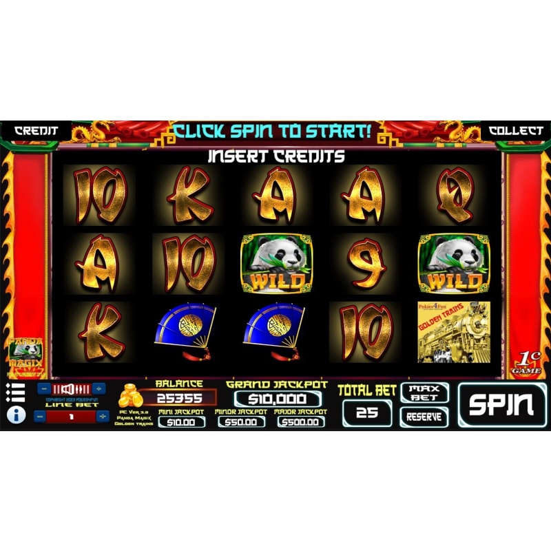 Panda Magix Golden Trains - Slots Pokies Arcade PC Digital Download - Win 10, 11