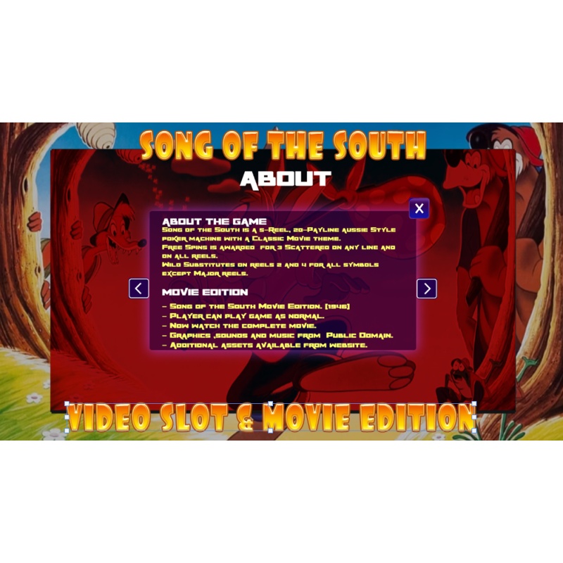 Song Of The South - Video Slot & Exclusive Movie Edition - Pc Pokies USB Drive